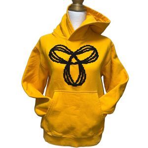Aritzia TNA Small Yellow Black Cotton Fleece Baltic‎ Logo Hoodie